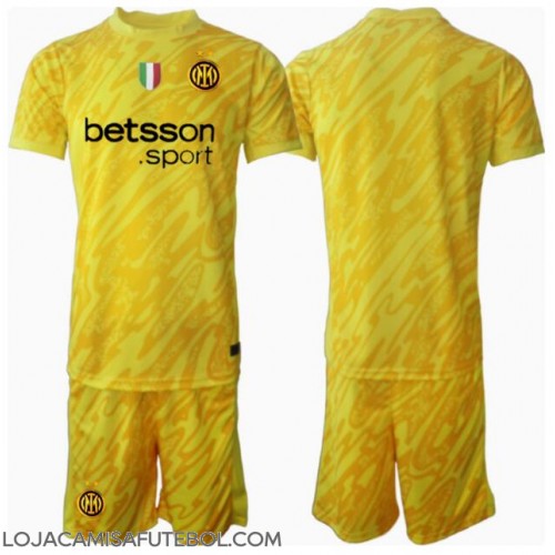 Camisa de Futebol Inter Milan Goleiro Equipamento Secundário Infantil 2024-25 Manga Curta (+ Calças curtas)